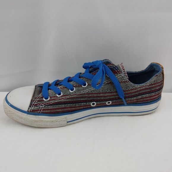 Converse Multicolor Striped Canvas Shoes Low Top Junior Mens 6 Womens 8 8.5 - Picture 10 of 16